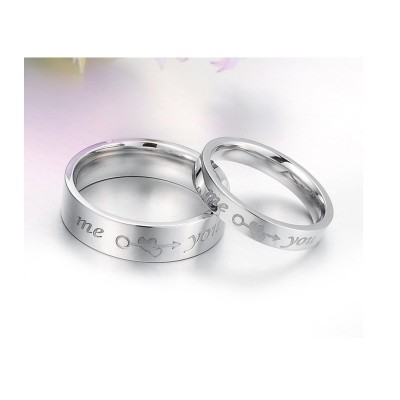 Парные кольца для влюбленных dao_016 из ювелирной стали 316L